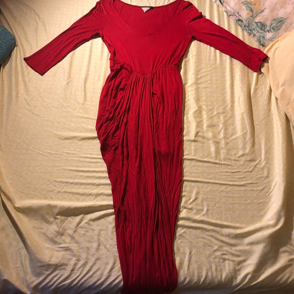 Elegant red midi dress